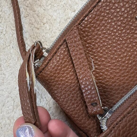 Kenneth Cole Reaction Brown Faux Leather Pebble Crossbody Bag - Picture 7 of 7